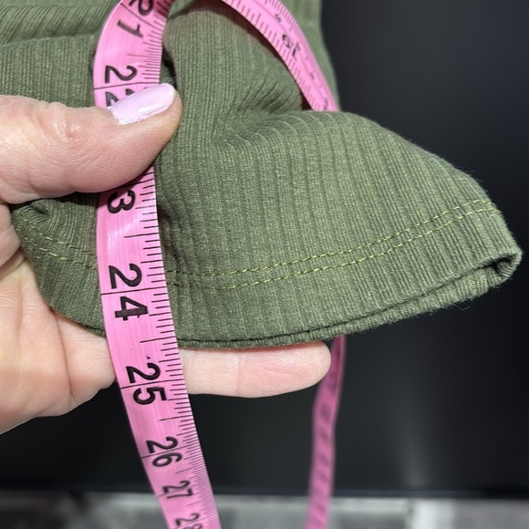 Gap Rib Knit, round high neck tank top,base layer,olive green - Picture 10 of 10
